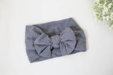 Cable knit bow headbands