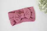 Cable knit bow headbands