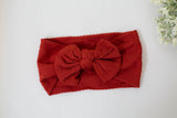 Cable knit bow headbands