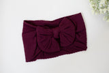 Cable knit bow headbands