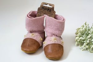 Nooks wool booties: Cherry blossom