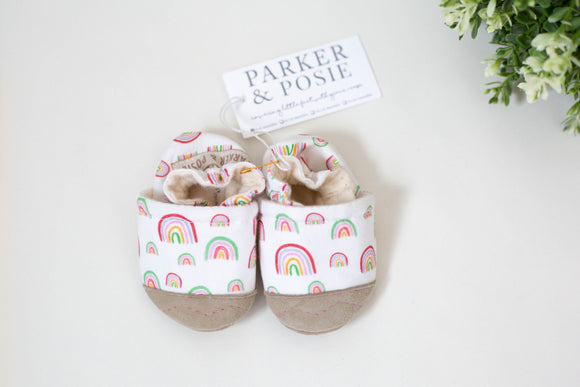 Parker & Posie rainbow soft soled baby shoes