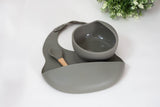 Light army green bib, bowl & spoon set