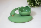 Pea green bib and bowl set