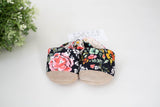 Parker & Posie dark floral soft soled baby shoes