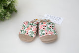 Parker & Posie rosa floral soft soled baby shoes