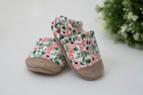 Parker & Posie rosa floral soft soled baby shoes