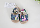 Parker & Posie dino rainbow soft soled baby shoed